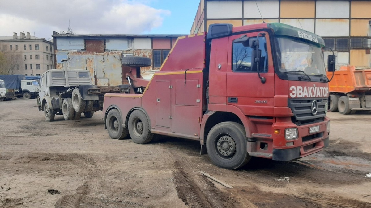 Грузовой эвакуатор Mercedes-Benz Actros 2645 в аренду Липецке круглосуточно  - низкая цена